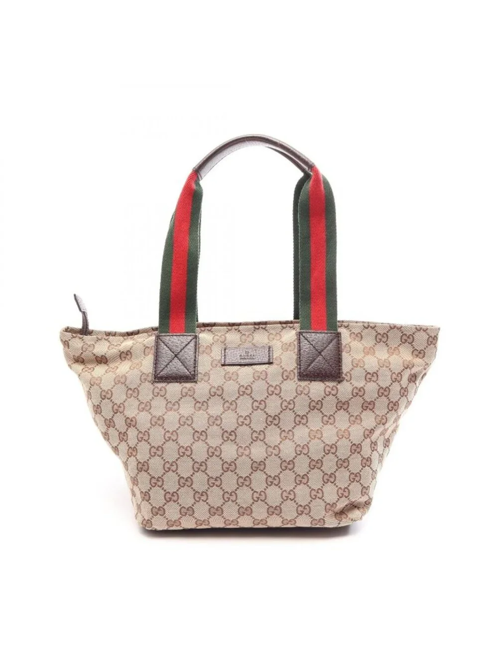 Gucci Tote Bag GG Campus Sherry Line Beige Brown Leather